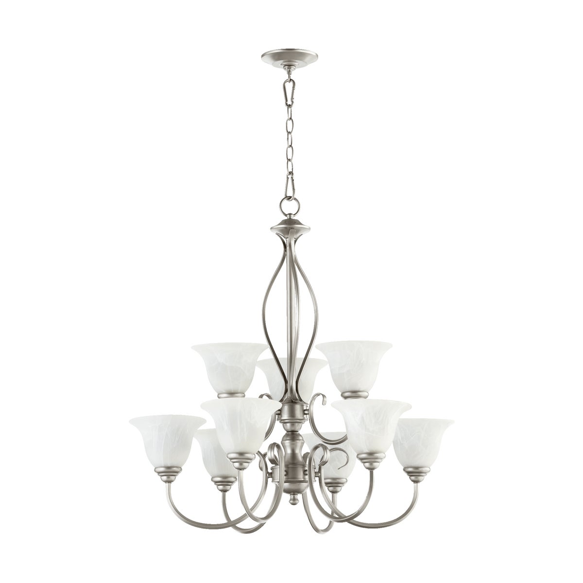 Spencer 9 Light Classic Nickel Transitional Chandelier