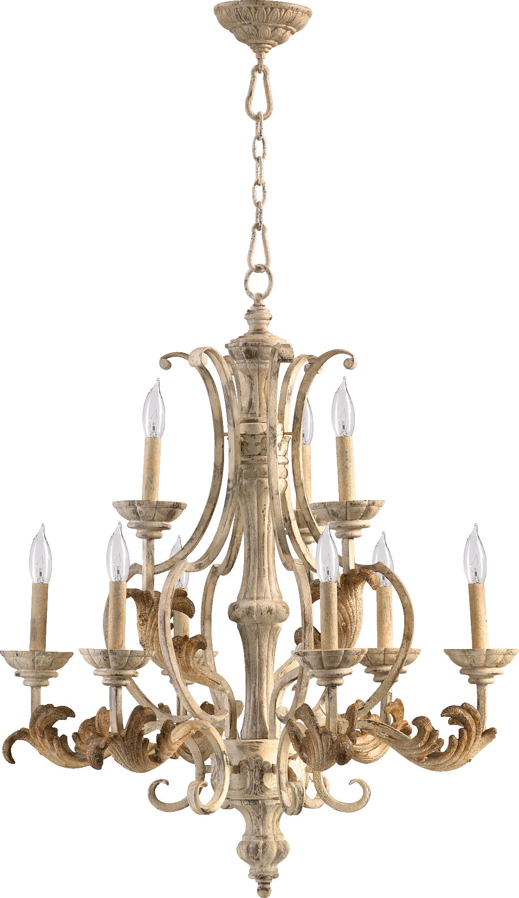 Florence 44 Wide Gesso White 6-Light Chandelier - #900Y0