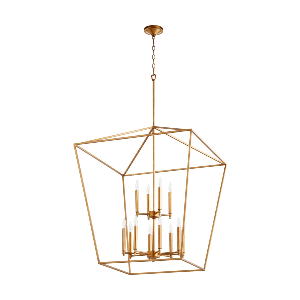 Gabriel 12 Light Gold Leaf Pendant