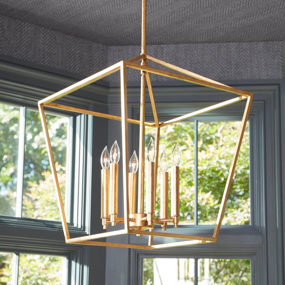 Gabriel 6 Light Gold Leaf Pendant