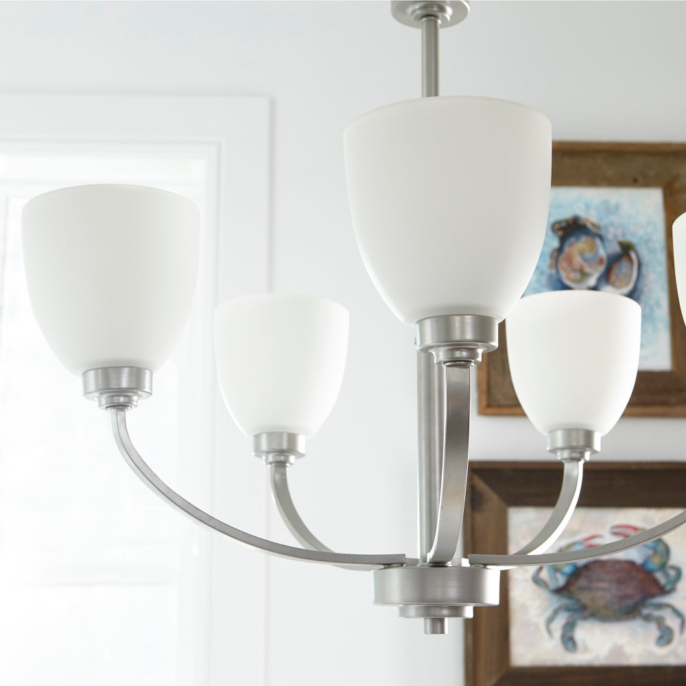Reyes 5 Light Classic Nickel Transitional Chandelier