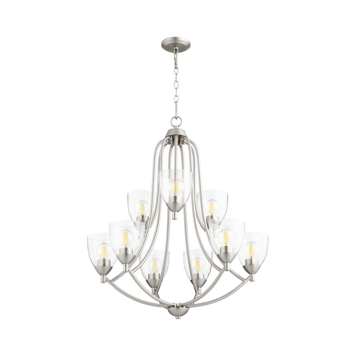 Barkley 9 Light Satin Nickel Traditional Chandelier