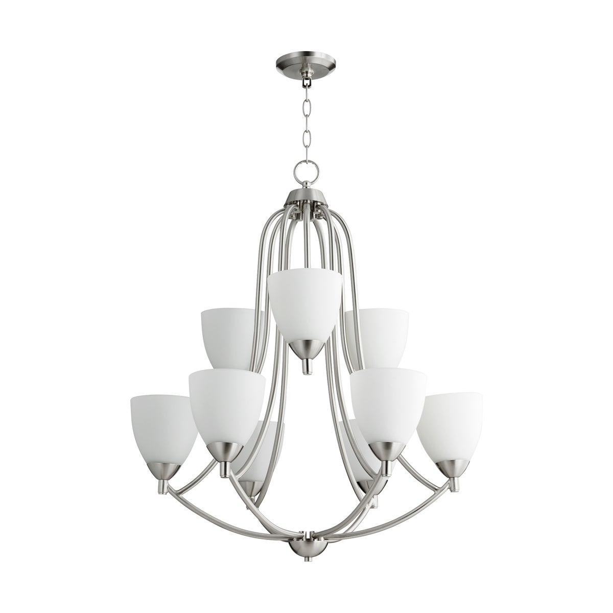 Barkley 9 Light Satin Nickel Transitional Chandelier