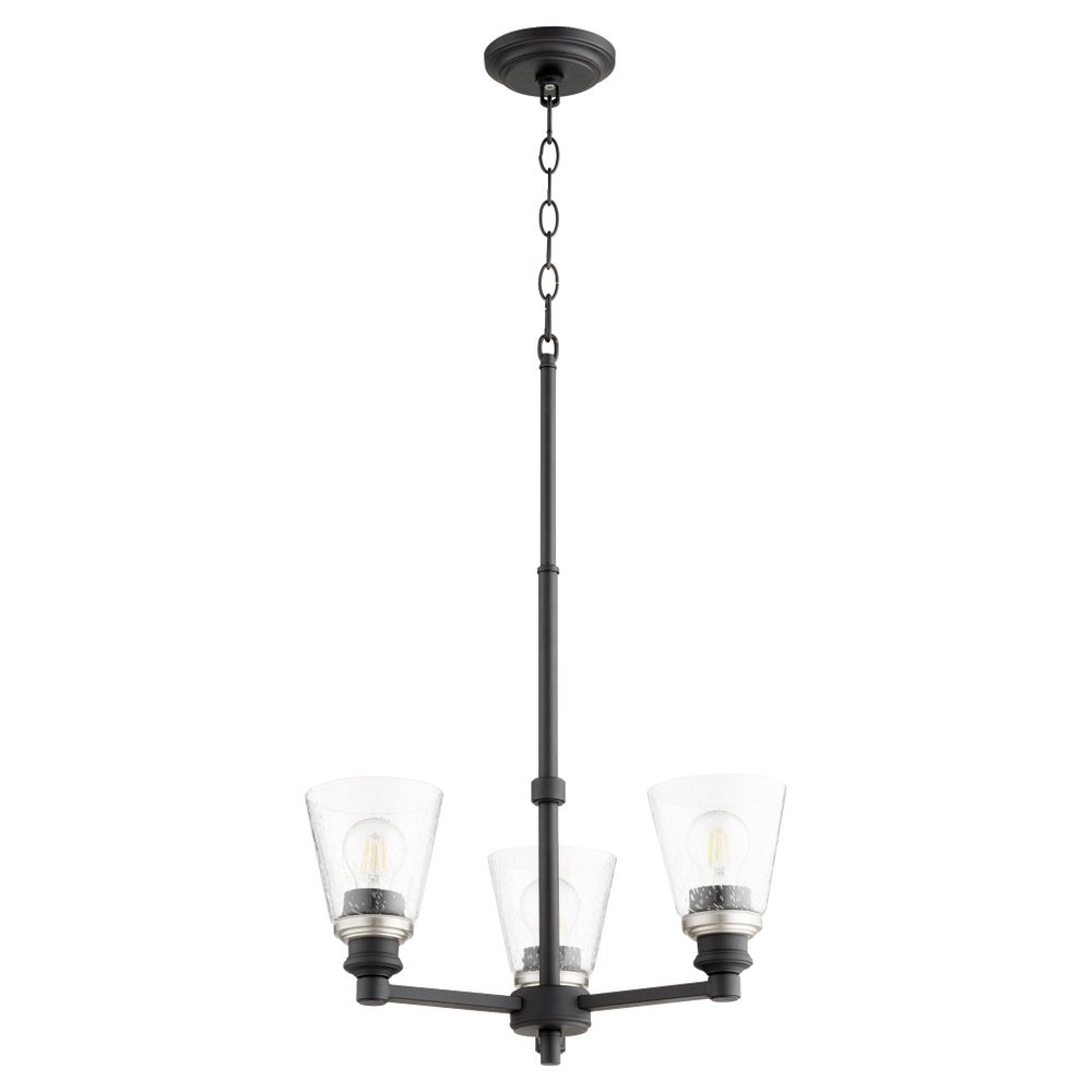 Dunbar 3 Light Black Soft Contemporary Chandelier