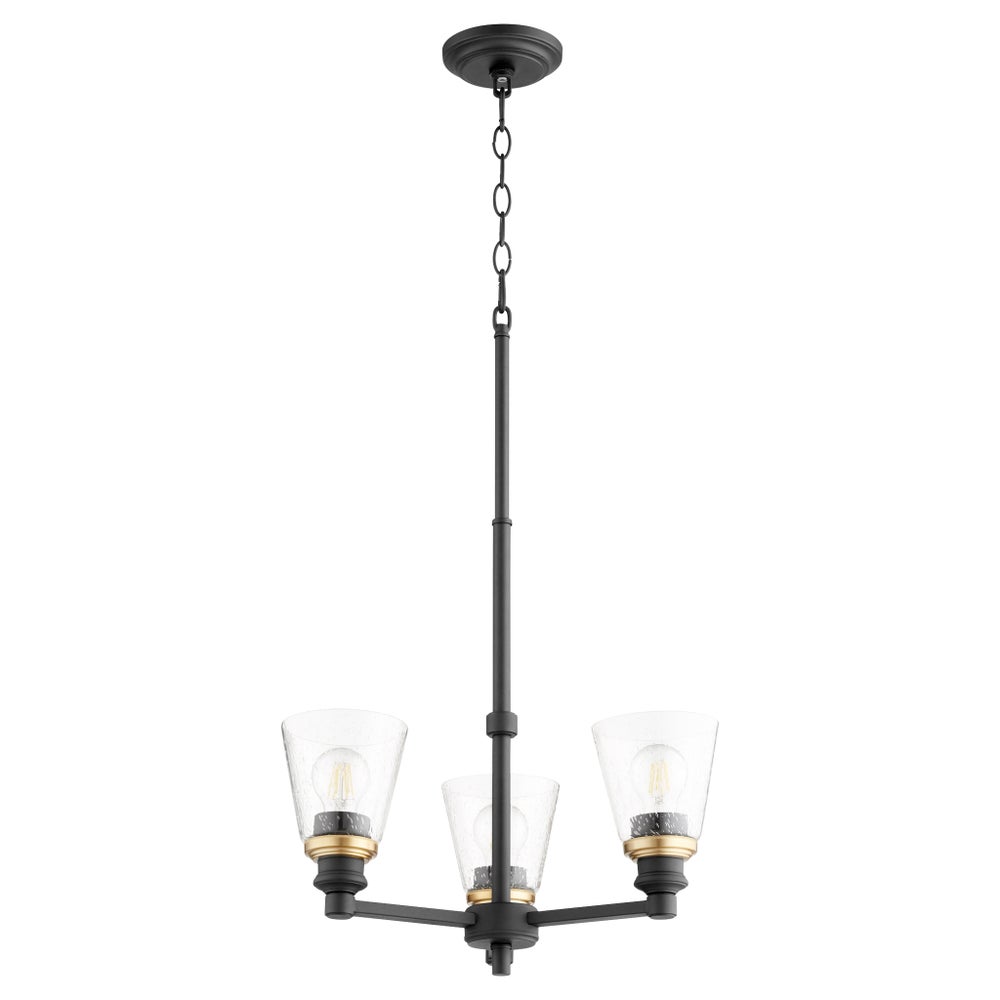 Dunbar 3 Light Black Soft Contemporary Chandelier