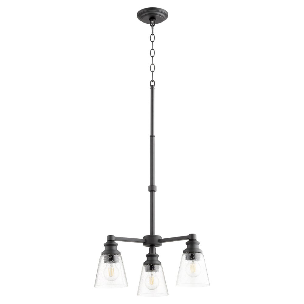 Dunbar 3 Light Black Soft Contemporary Chandelier