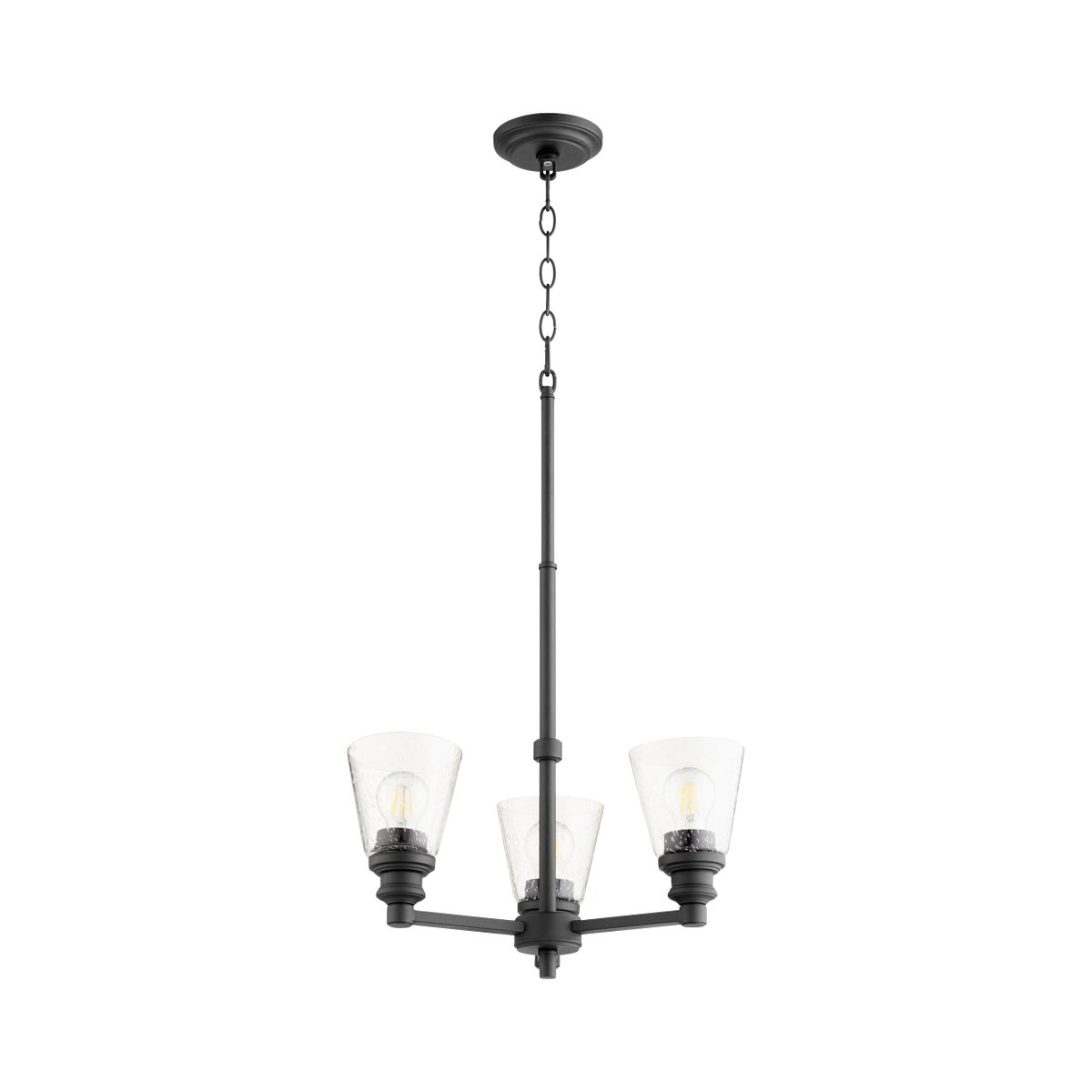 Dunbar 3 Light Black Soft Contemporary Chandelier