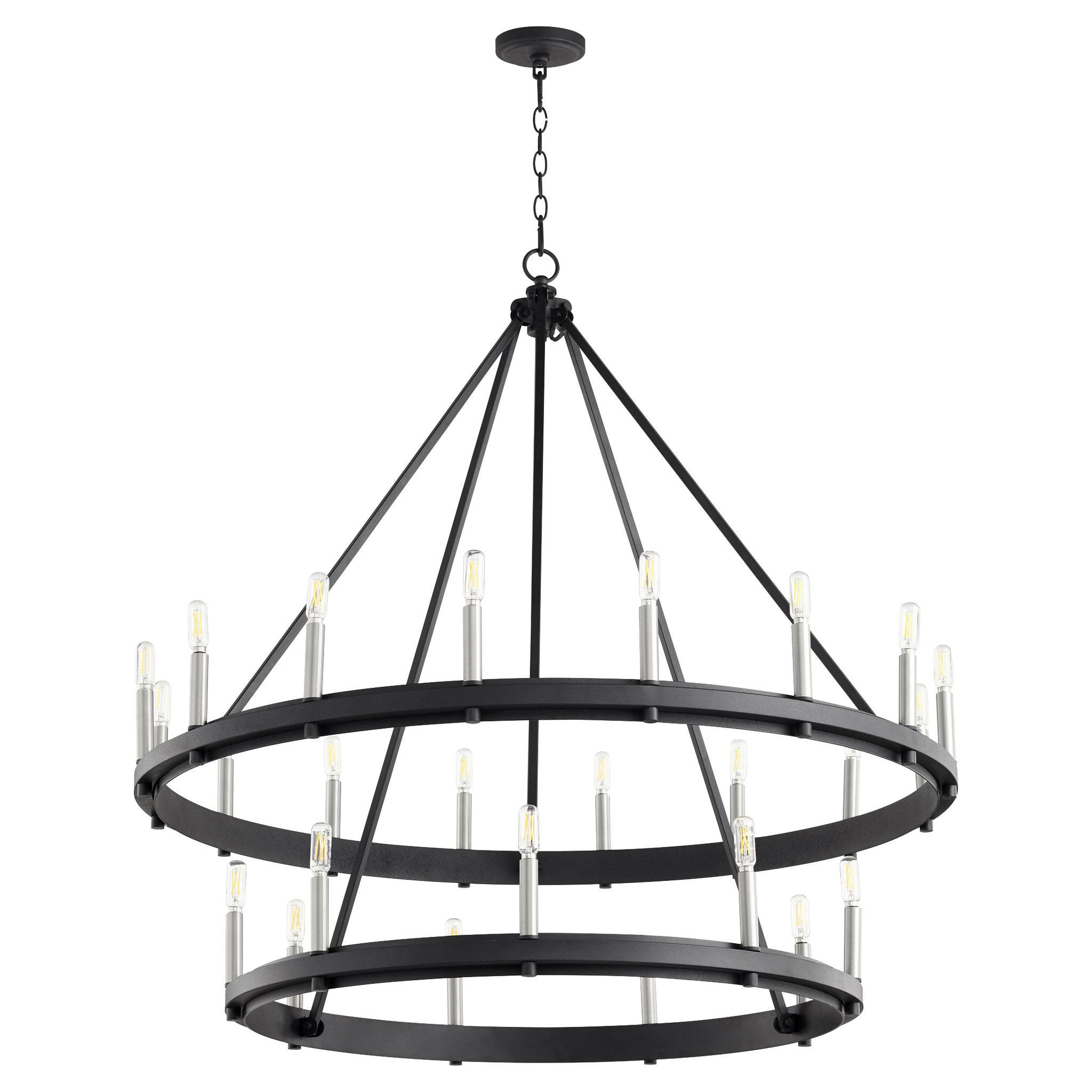 two tier chandelier black