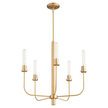 SHERIDAN 5 Light chandelier- Aged Brass