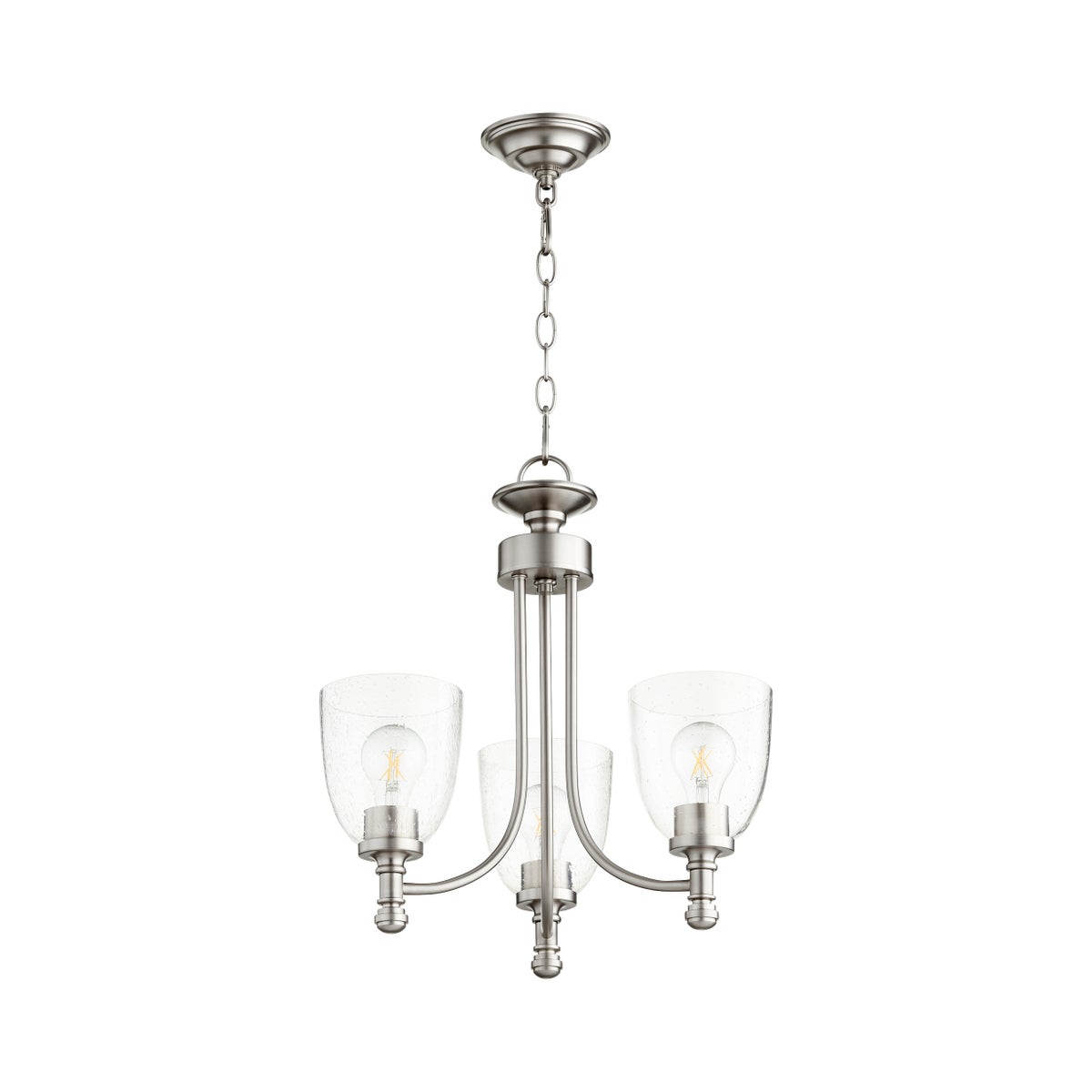 Rossington 3 Light Satin Nickel Transitional Chandelier