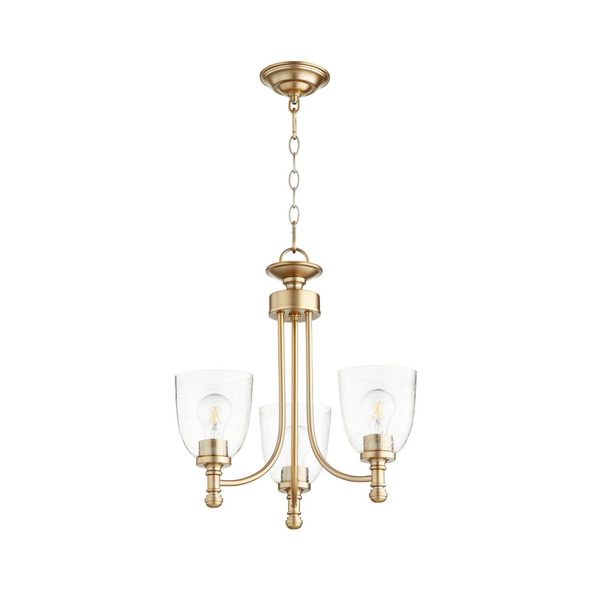 Rossington 3 Light Aged Brass Transitional Chandelier