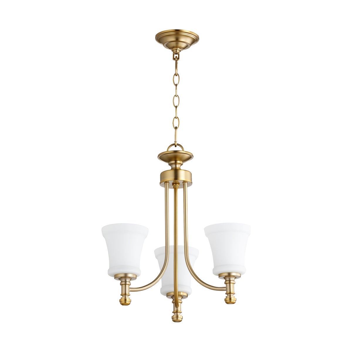 Rossington 3 Light Aged Brass Transitional Chandelier