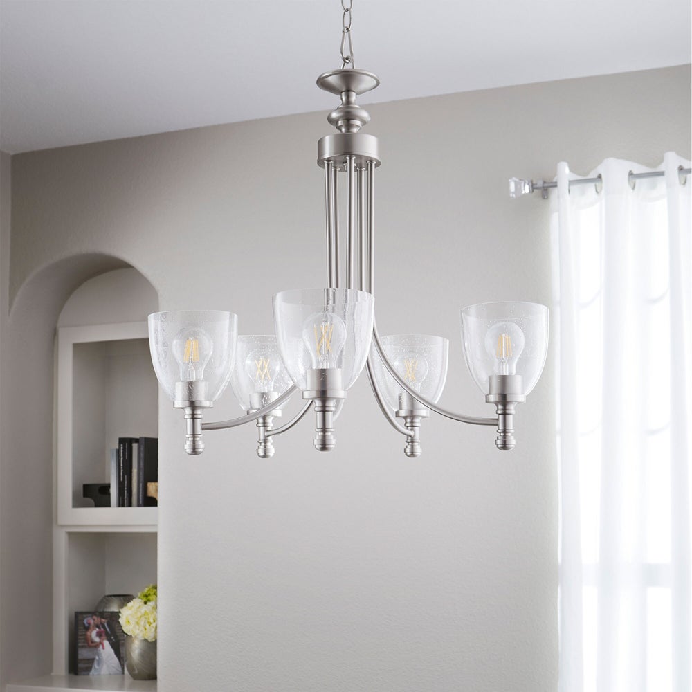 Rossington 5 Light Satin Nickel Traditional Chandelier