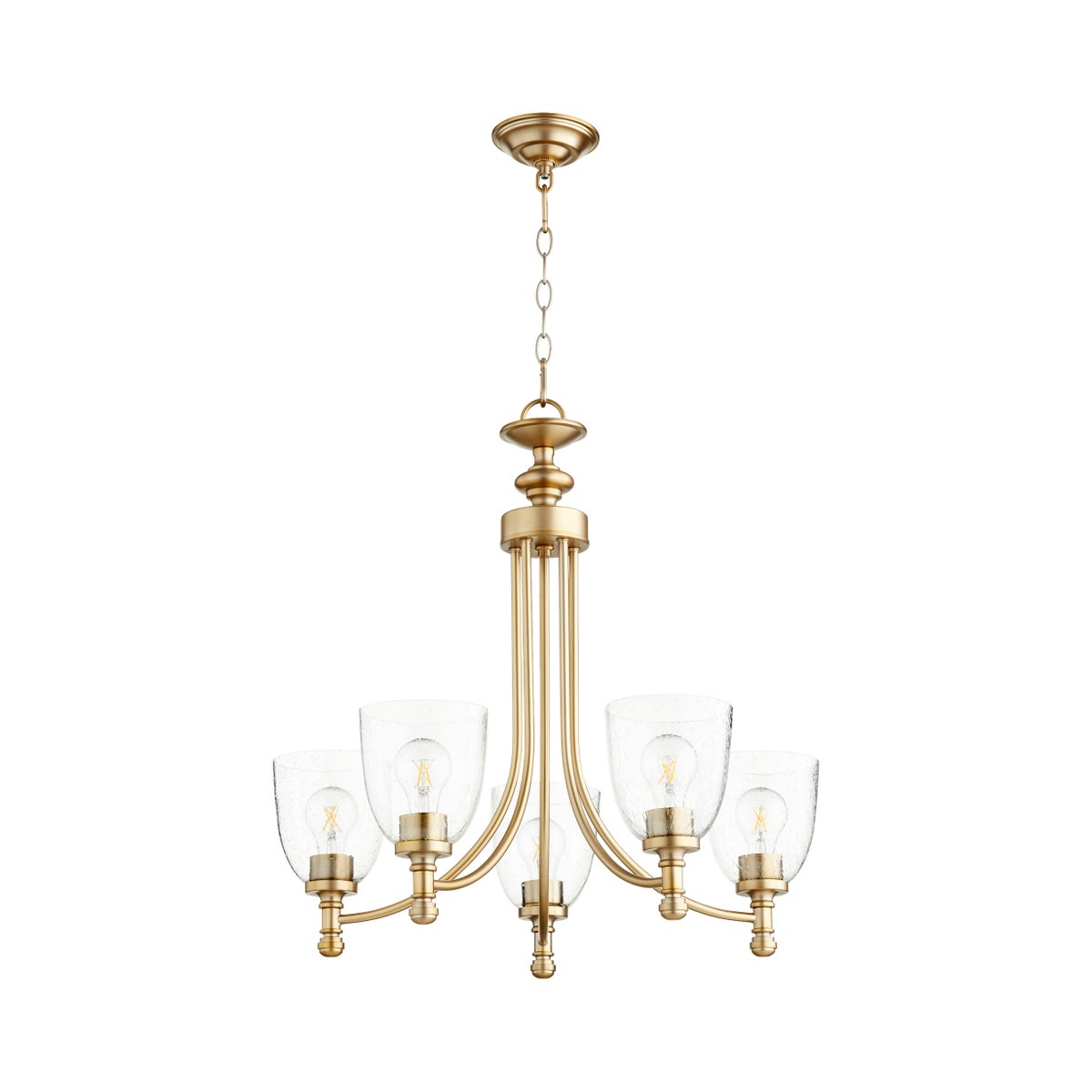 Rossington 5 Light Aged Brass Transitional Chandelier