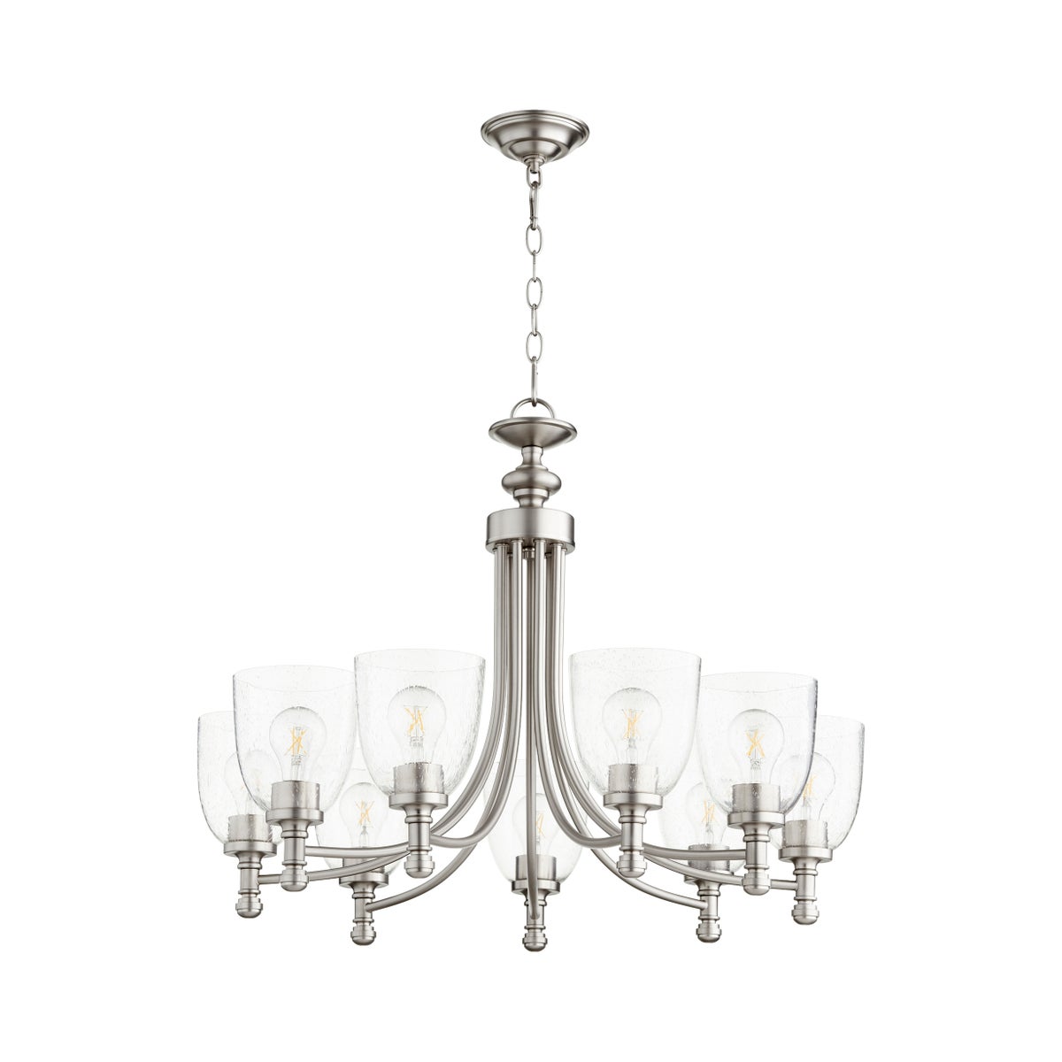 Rossington 9 Light Satin Nickel Transitional Chandelier