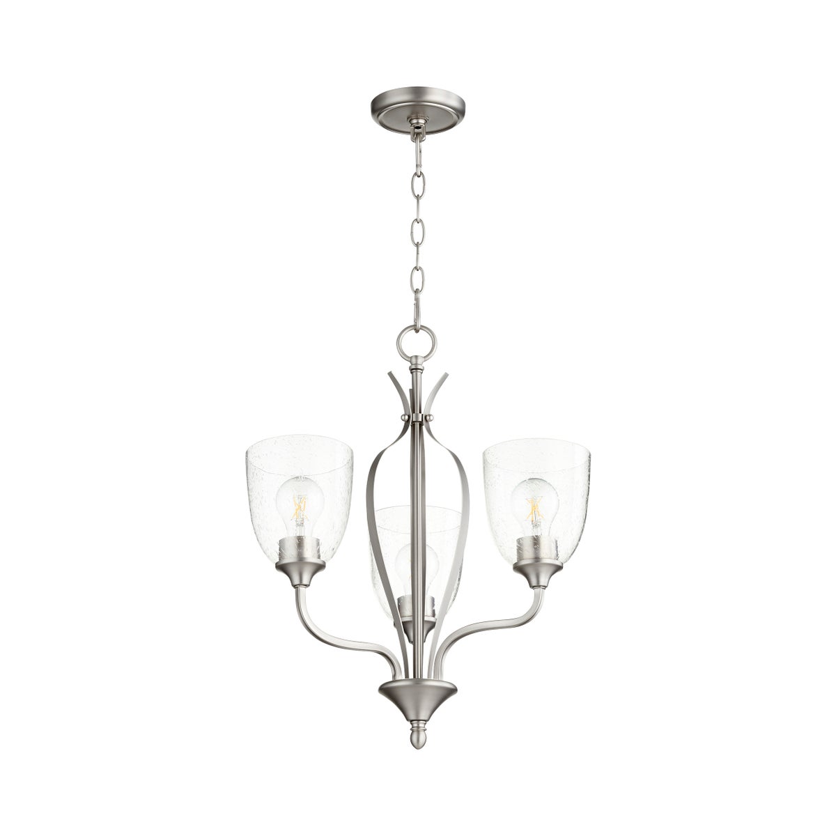 Jardin 3 Light Satin Nickel Traditional Chandelier