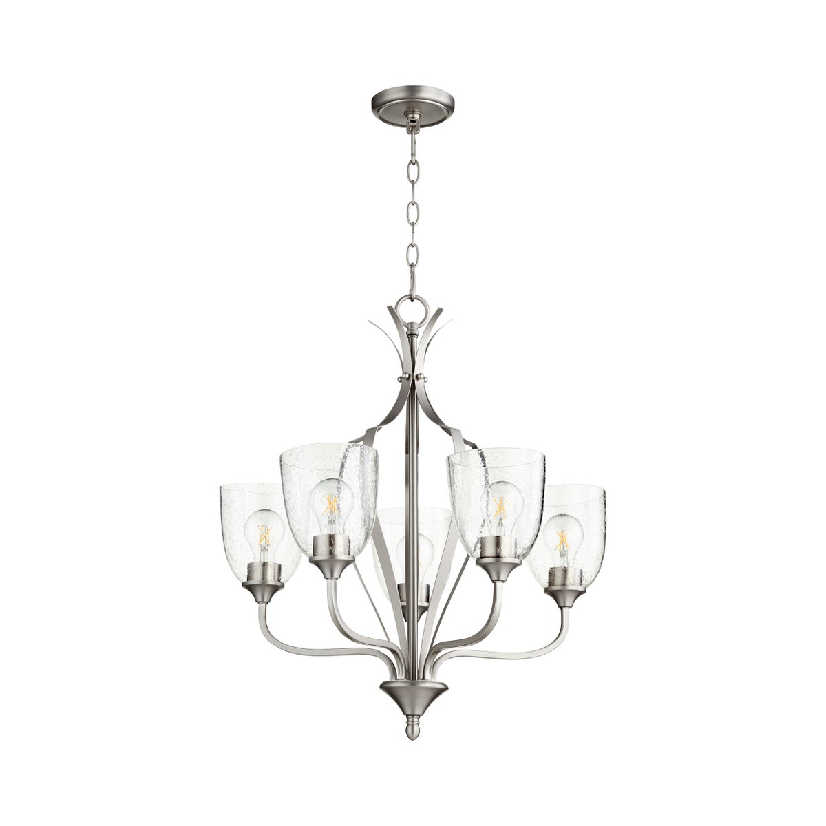 Jardin 5 Light Satin Nickel Transitional Chandelier
