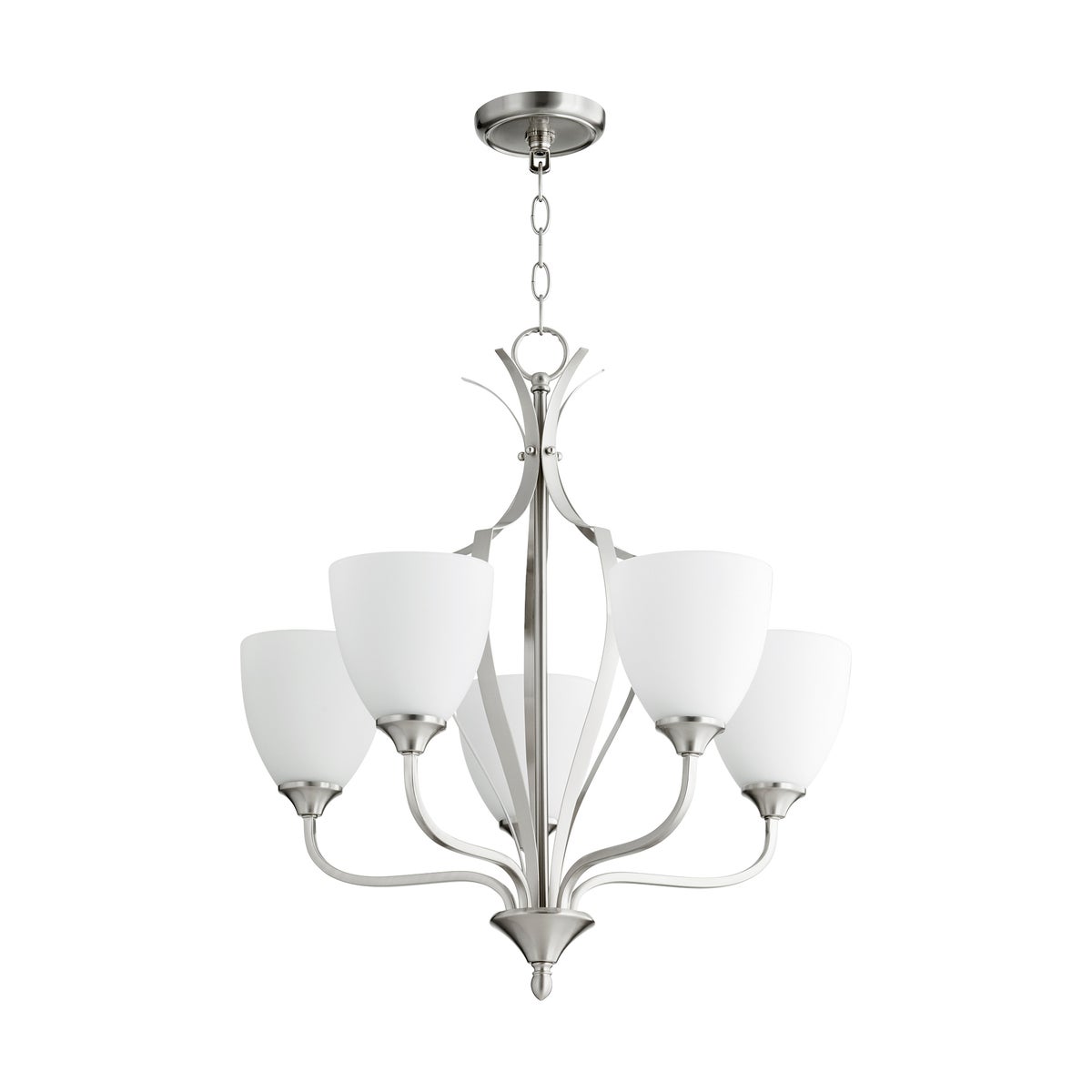 Jardin 5 Light Satin Nickel Traditional Chandelier