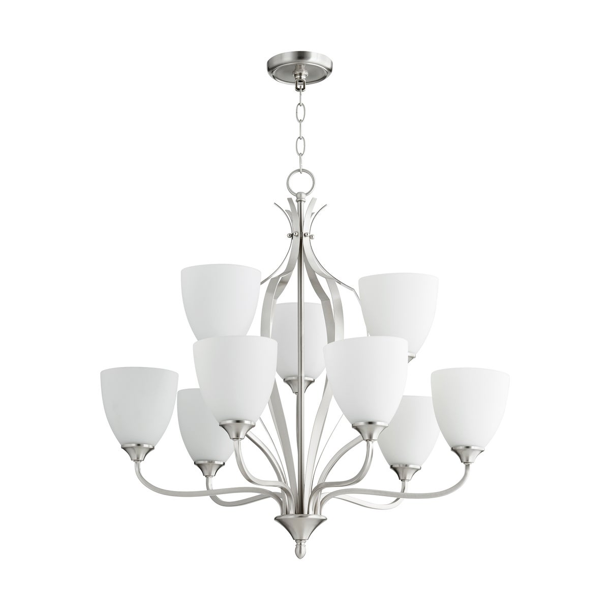 Jardin 9 Light Satin Nickel Transitional Chandelier