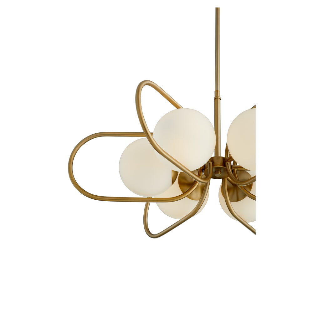 BELMONT 6 Light Chandelier- Aged Brass