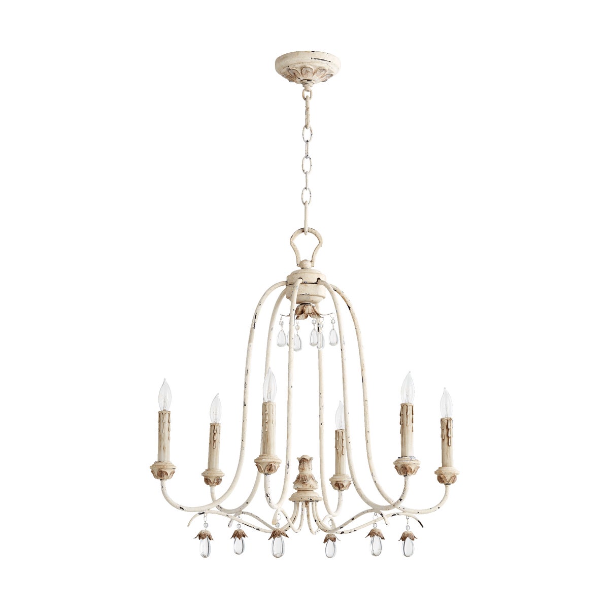 Venice 6 Light Persian White Transitional Chandelier