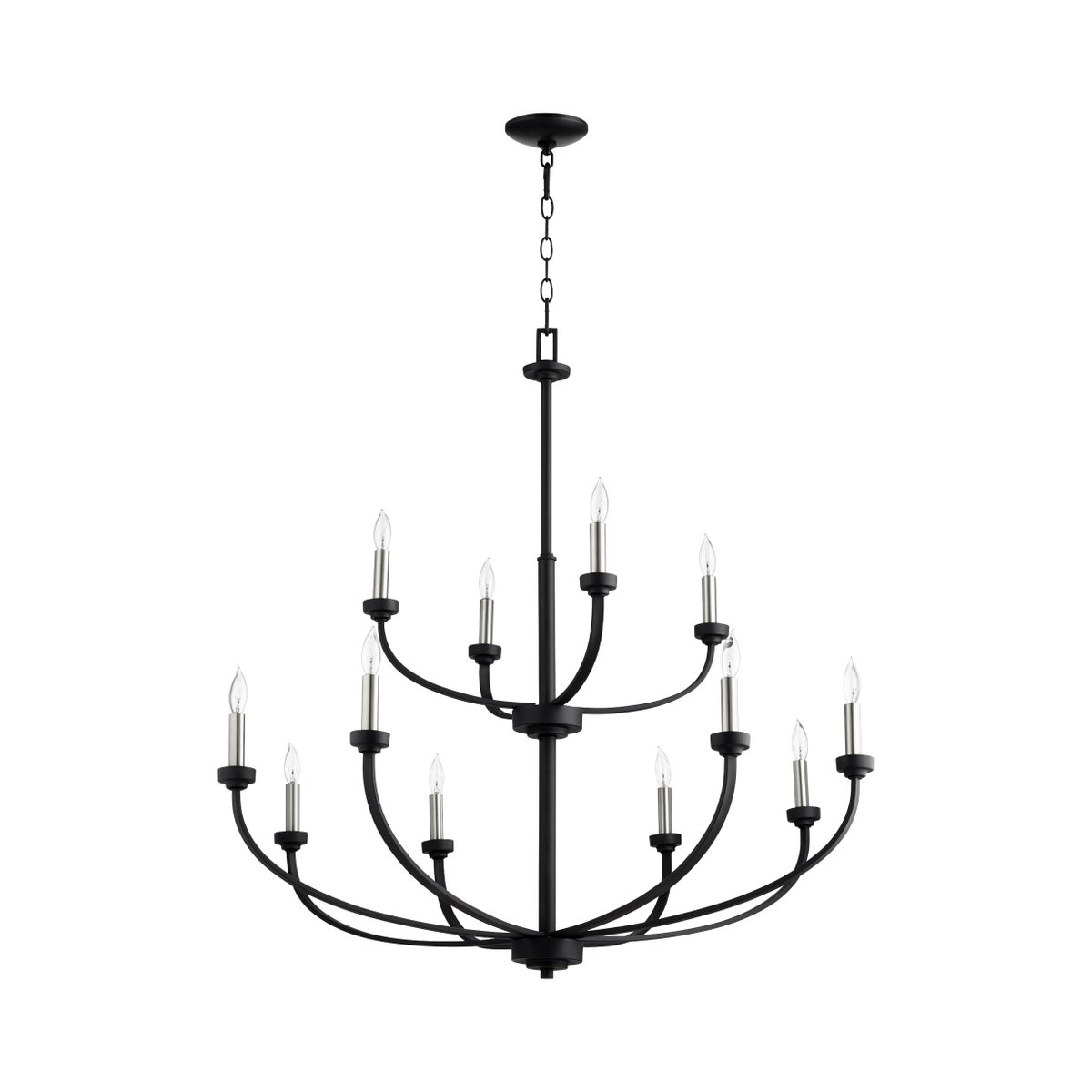 Reyes 12 Light Black Transitional Chandelier