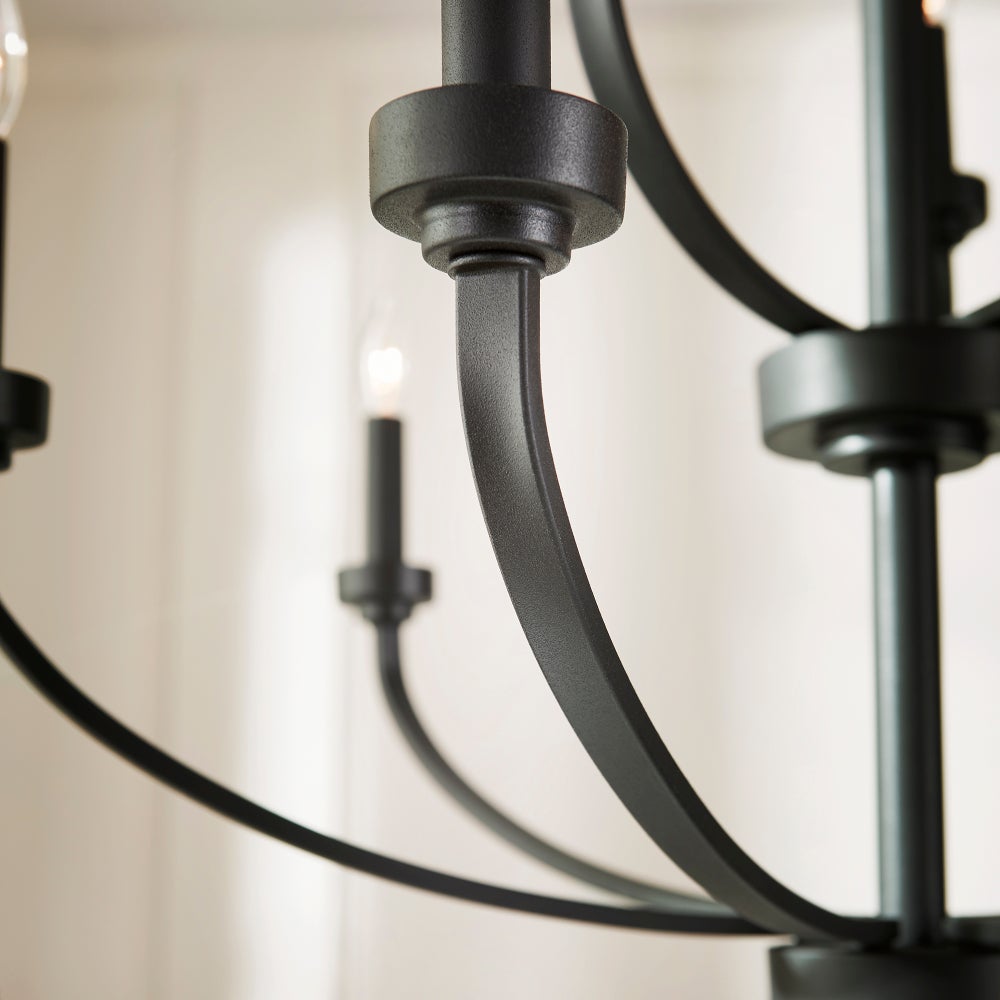 Reyes 9 Light Black Traditional Chandelier