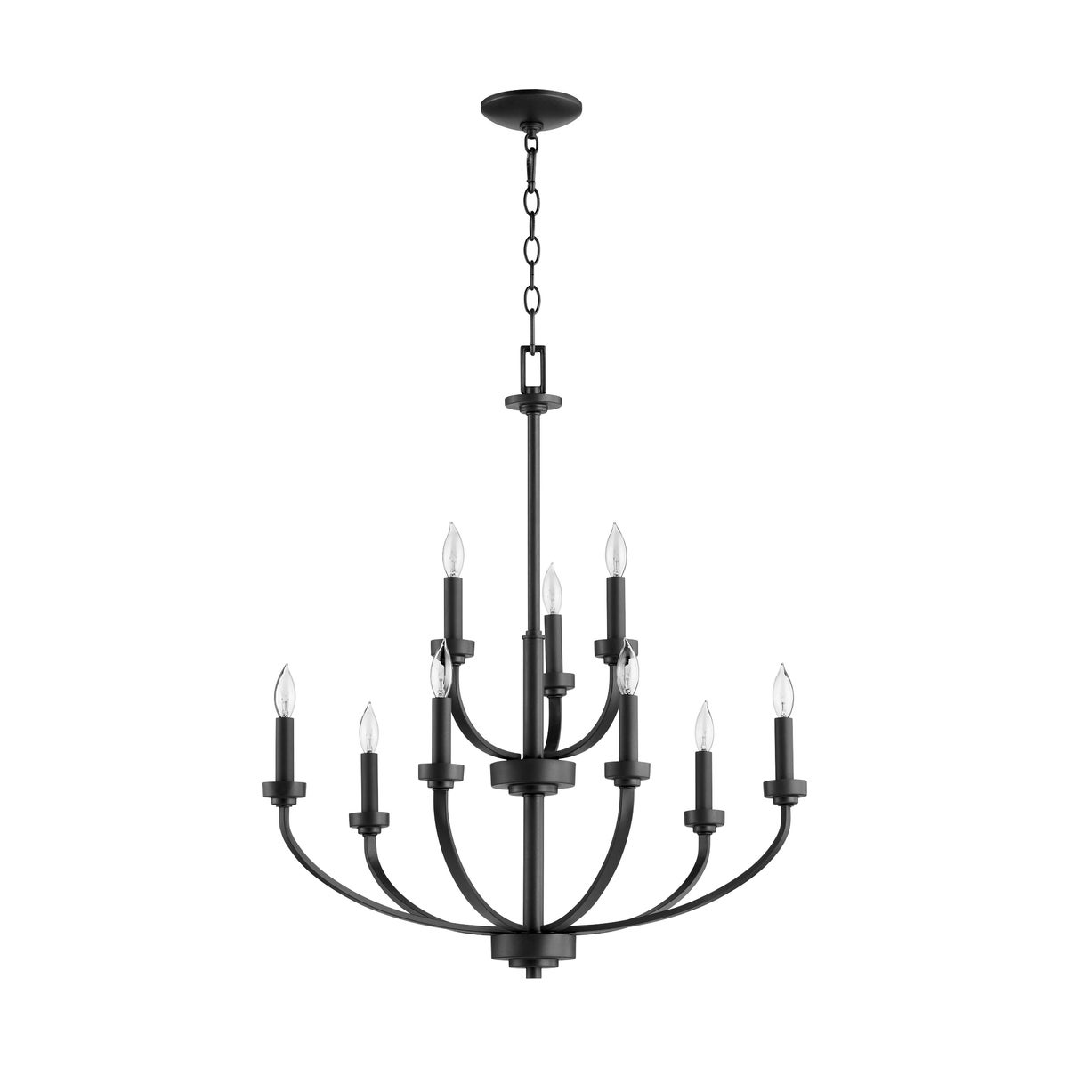 Reyes 9 Light Black Traditional Chandelier