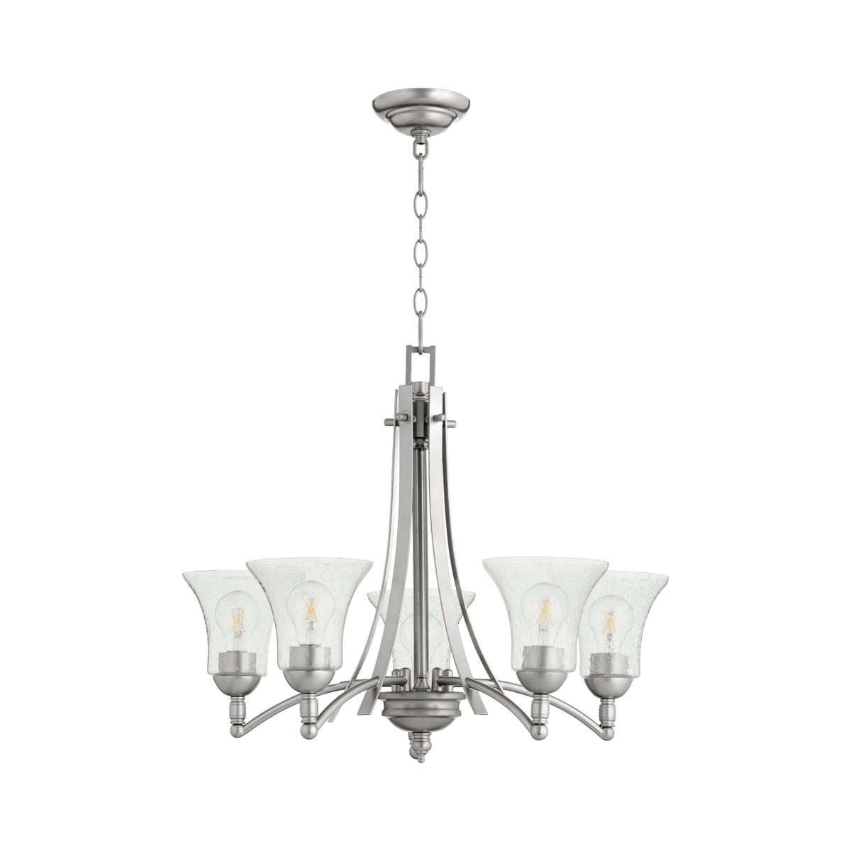 Aspen 5 Light Classic Nickel Transitional Chandelier