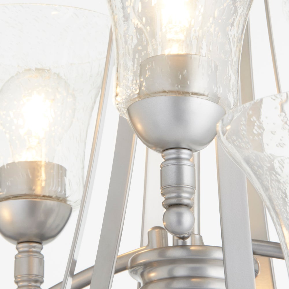 Aspen 9 Light Classic Nickel Transitional Chandelier