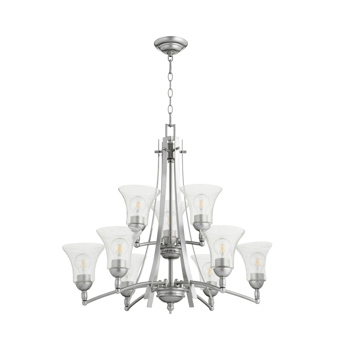Aspen 9 Light Classic Nickel Transitional Chandelier