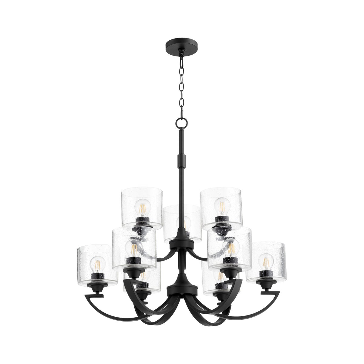 Dakota 9 Light Black Soft Contemporary Chandelier