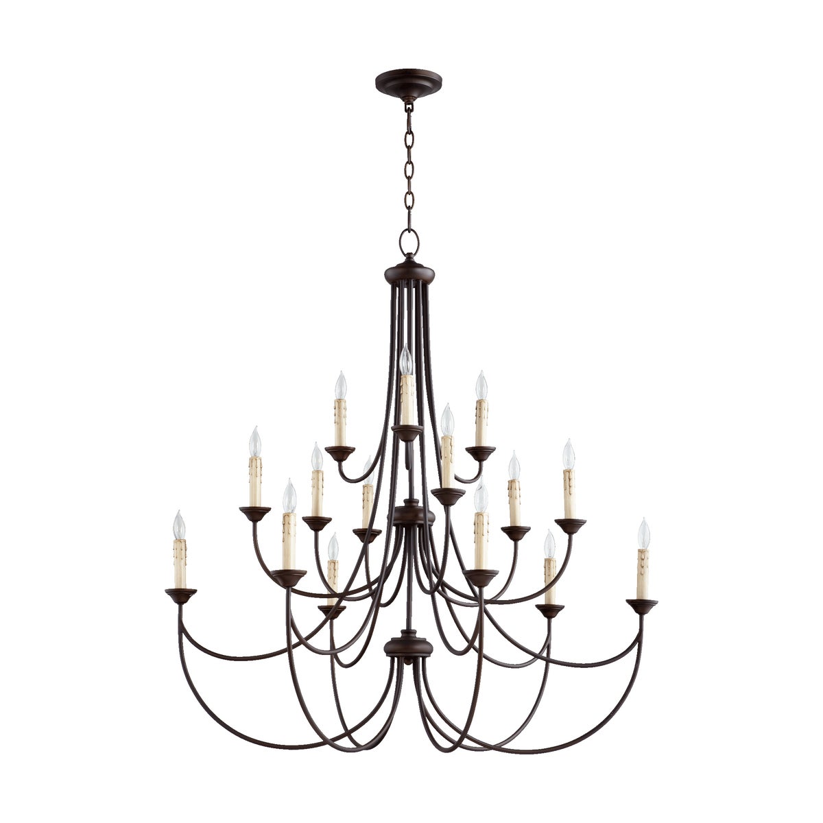 Brooks 15 Light Oiled Bronze Transitional Chandelier