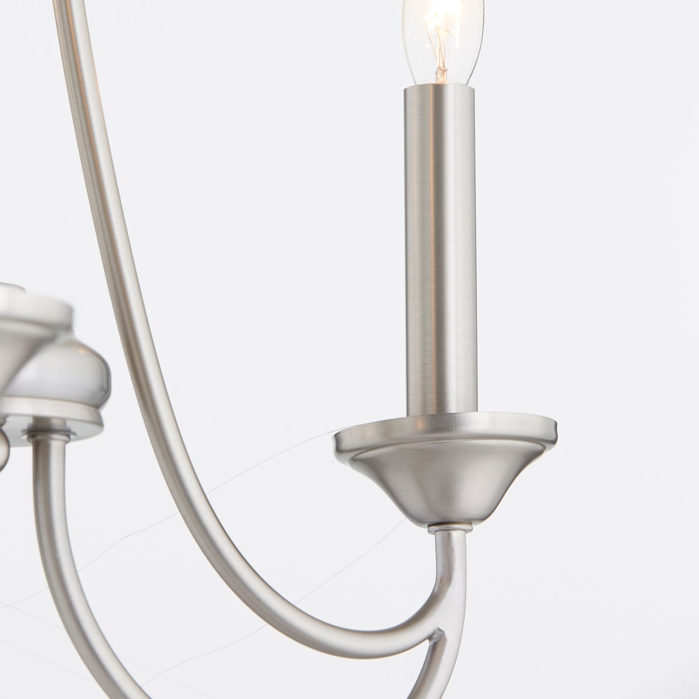 Brooks 3 Light Satin Nickel Transitional Chandelier