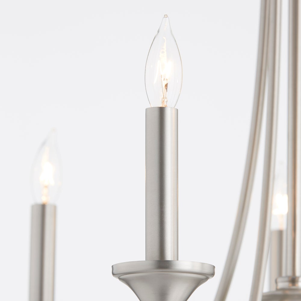 Brooks 5 Light Satin Nickel Transitional Chandelier