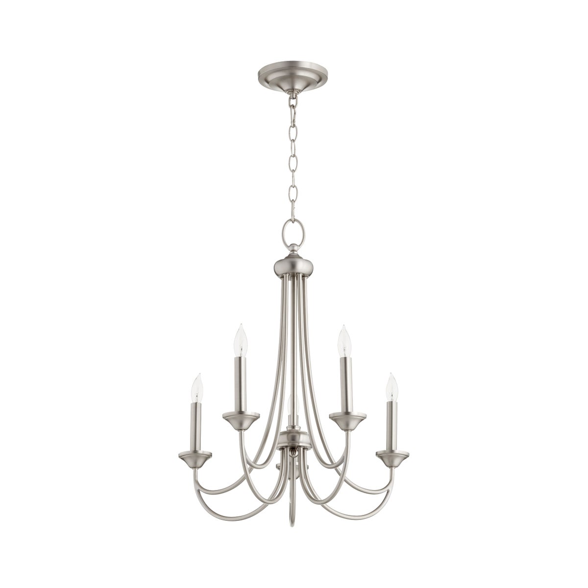 Brooks 5 Light Satin Nickel Transitional Chandelier