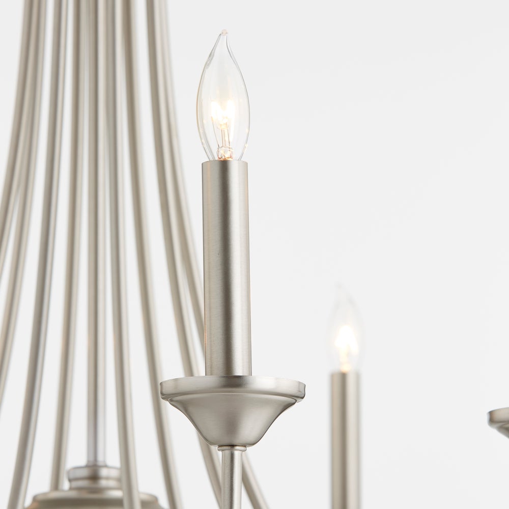 Brooks 8 Light Satin Nickel Transitional Chandelier