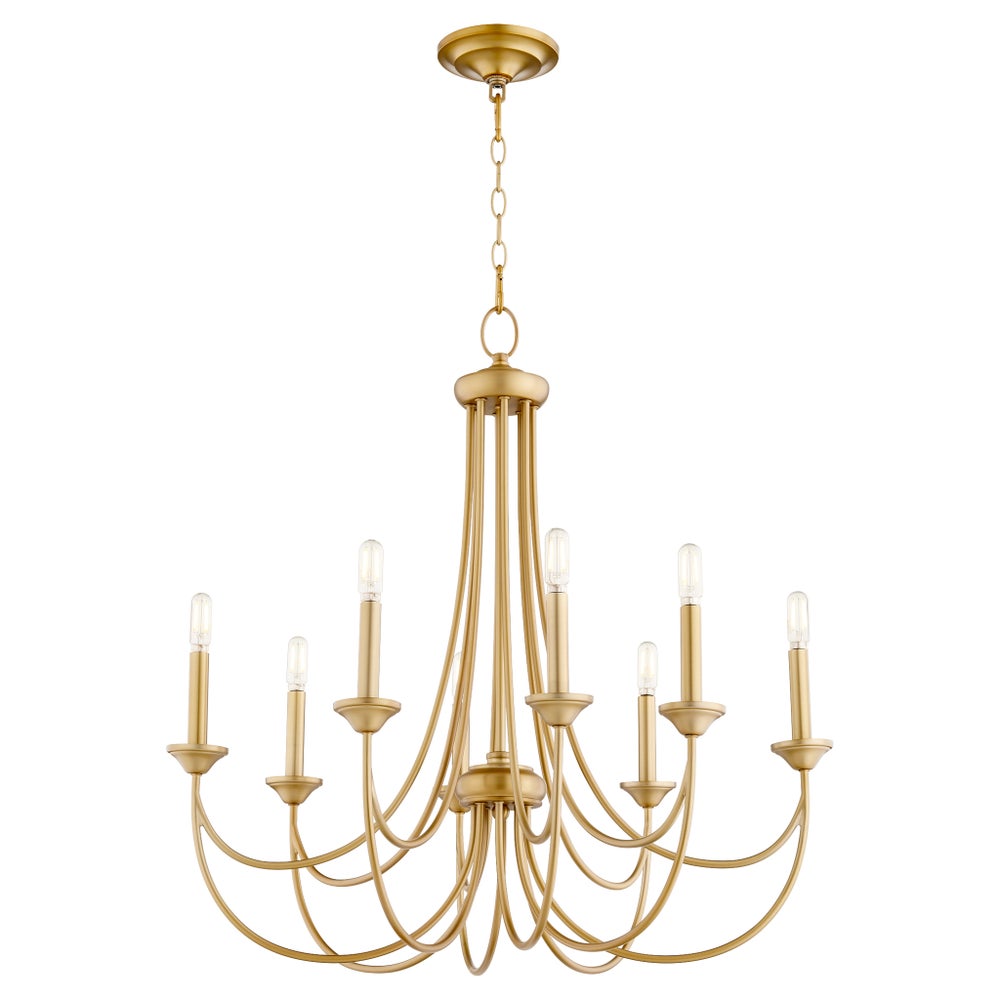 BROOKS 8 Light Chandelier- Aged Brass