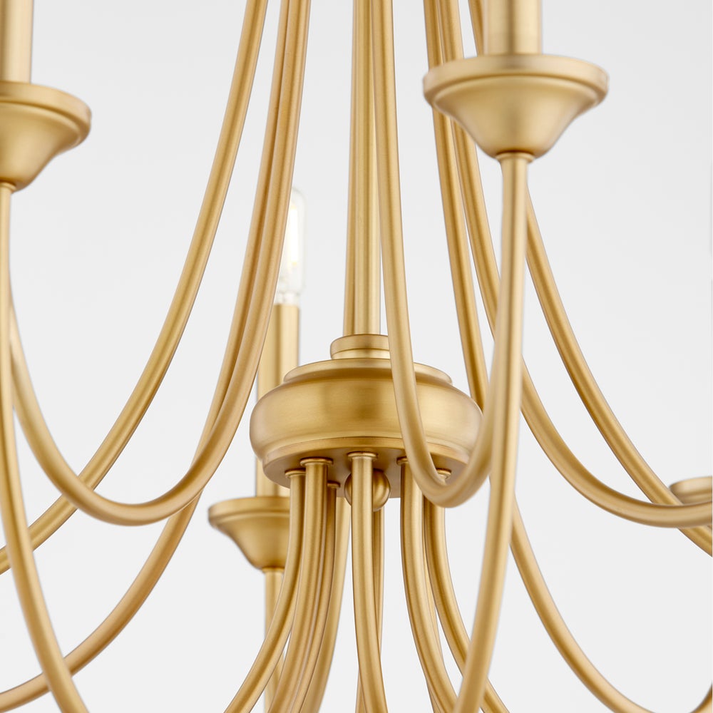 BROOKS 8 Light Chandelier- Aged Brass