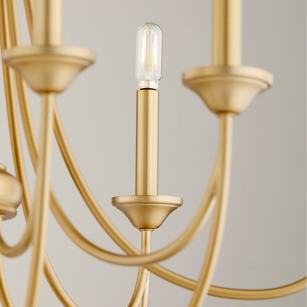 BROOKS 8 Light Chandelier- Aged Brass