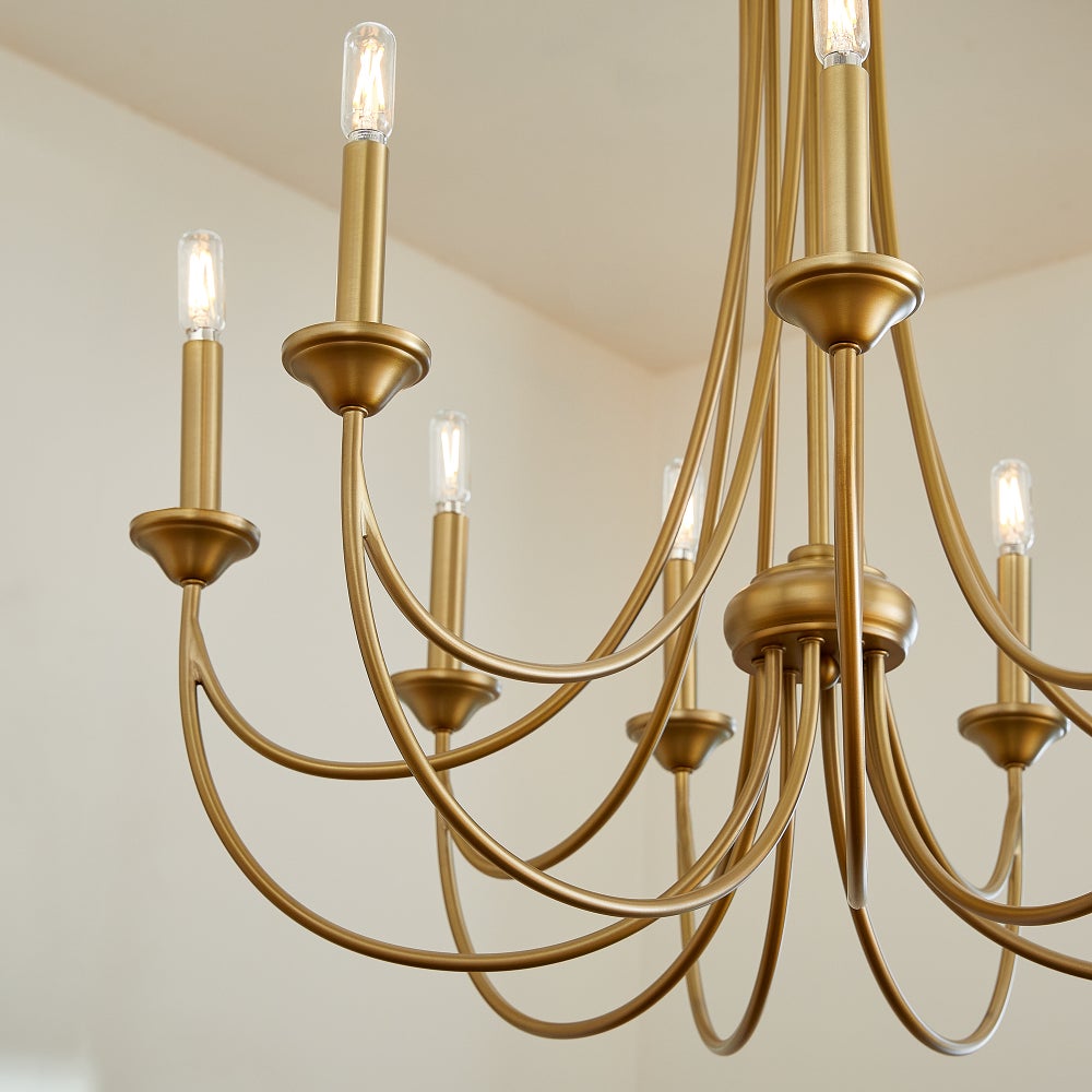 BROOKS 8 Light Chandelier- Aged Brass
