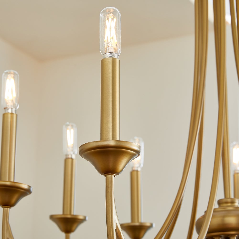 BROOKS 8 Light Chandelier- Aged Brass
