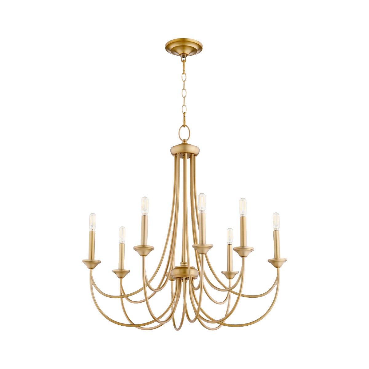 BROOKS 8 Light Chandelier- Aged Brass