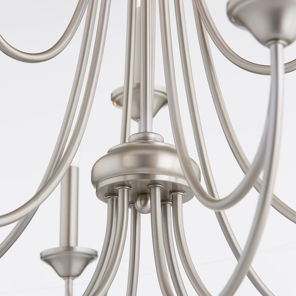 Brooks 9 Light Satin Nickel Transitional Chandelier