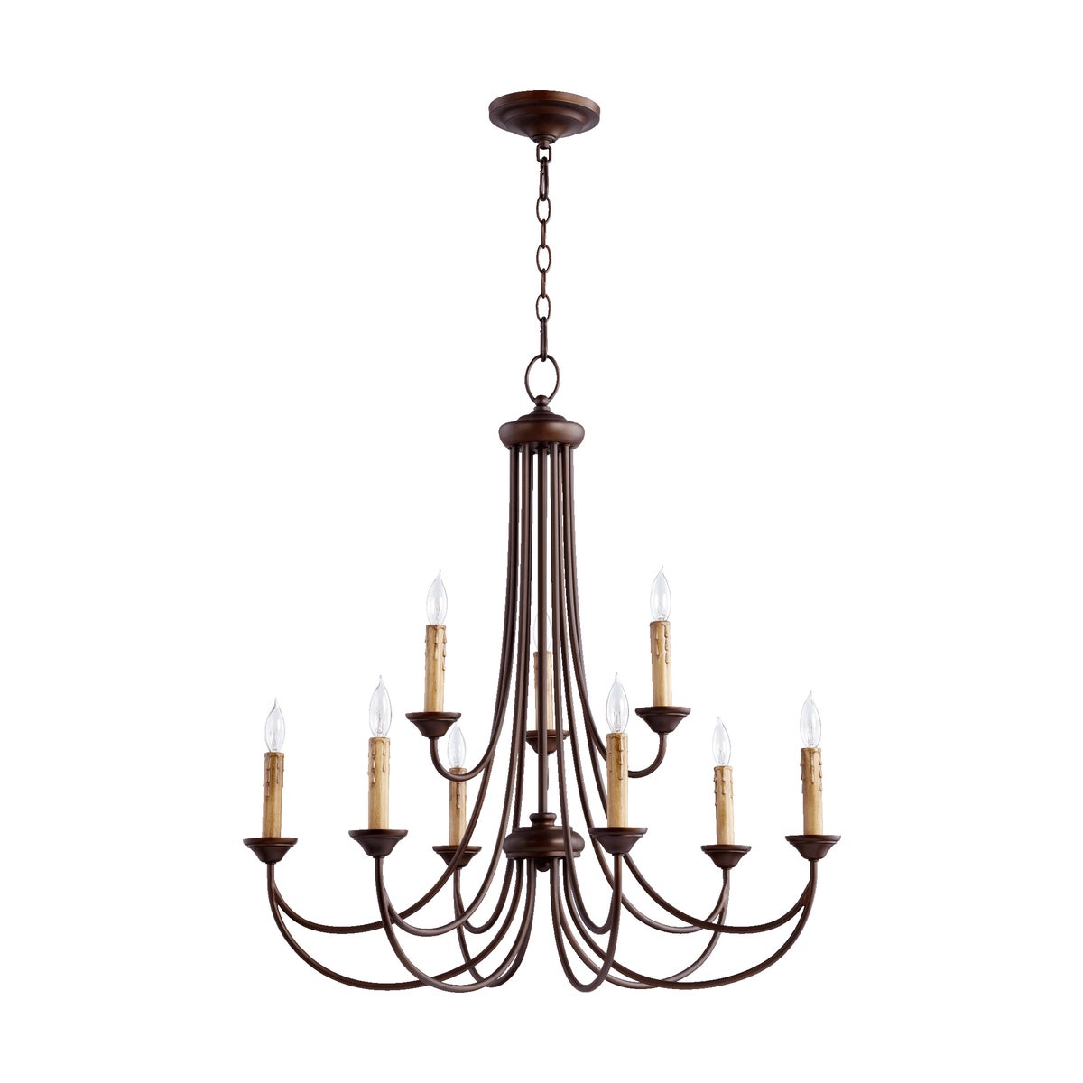 Brooks 9 Light Oiled Bronze Transitional Chandelier