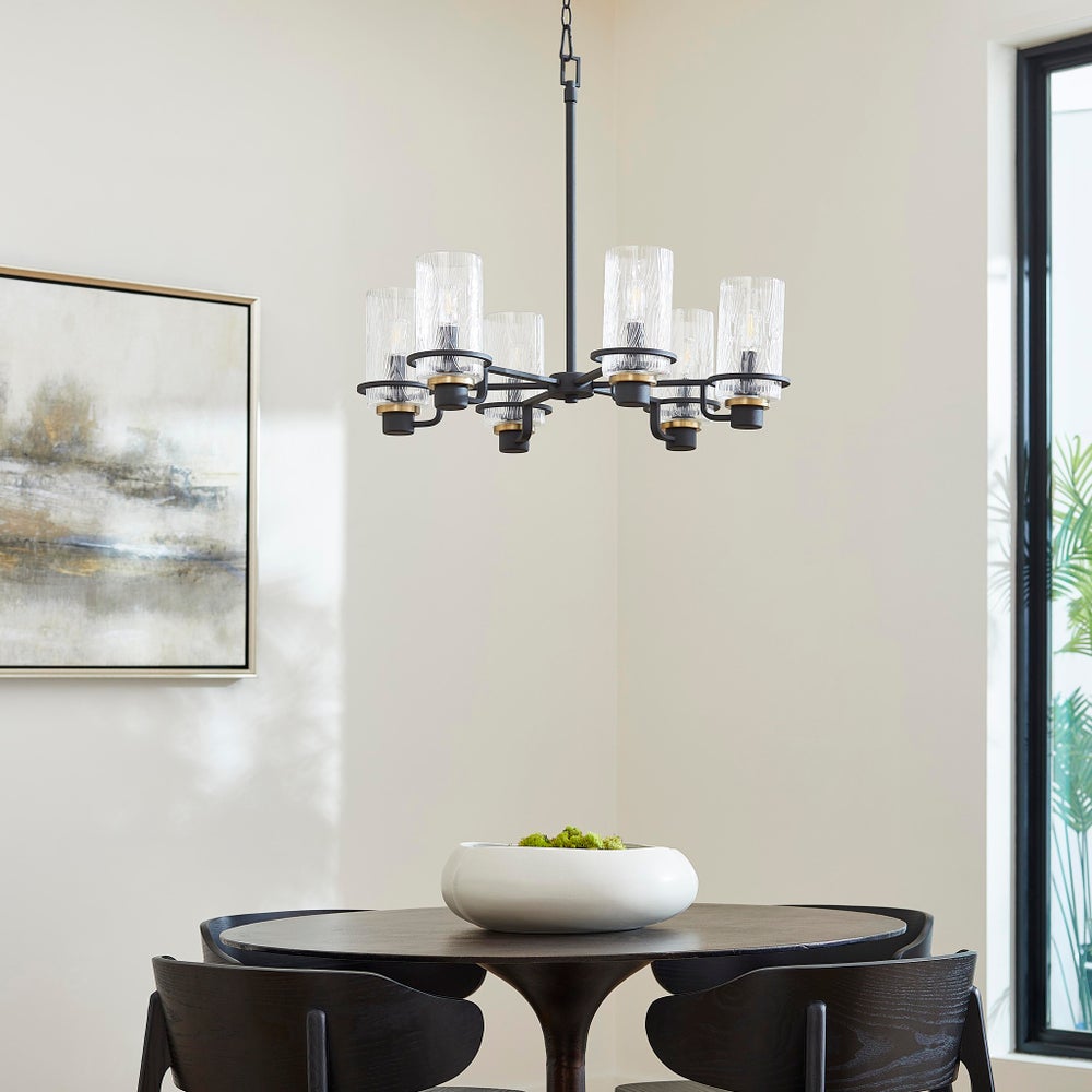 LAZO 6 Light chandelier- Black