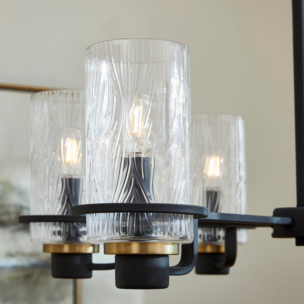 LAZO 6 Light chandelier- Black