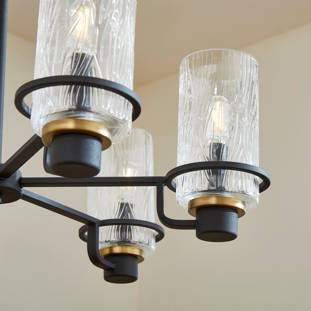 LAZO 6 Light chandelier- Black