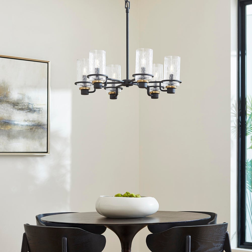 LAZO 6 Light chandelier- Black