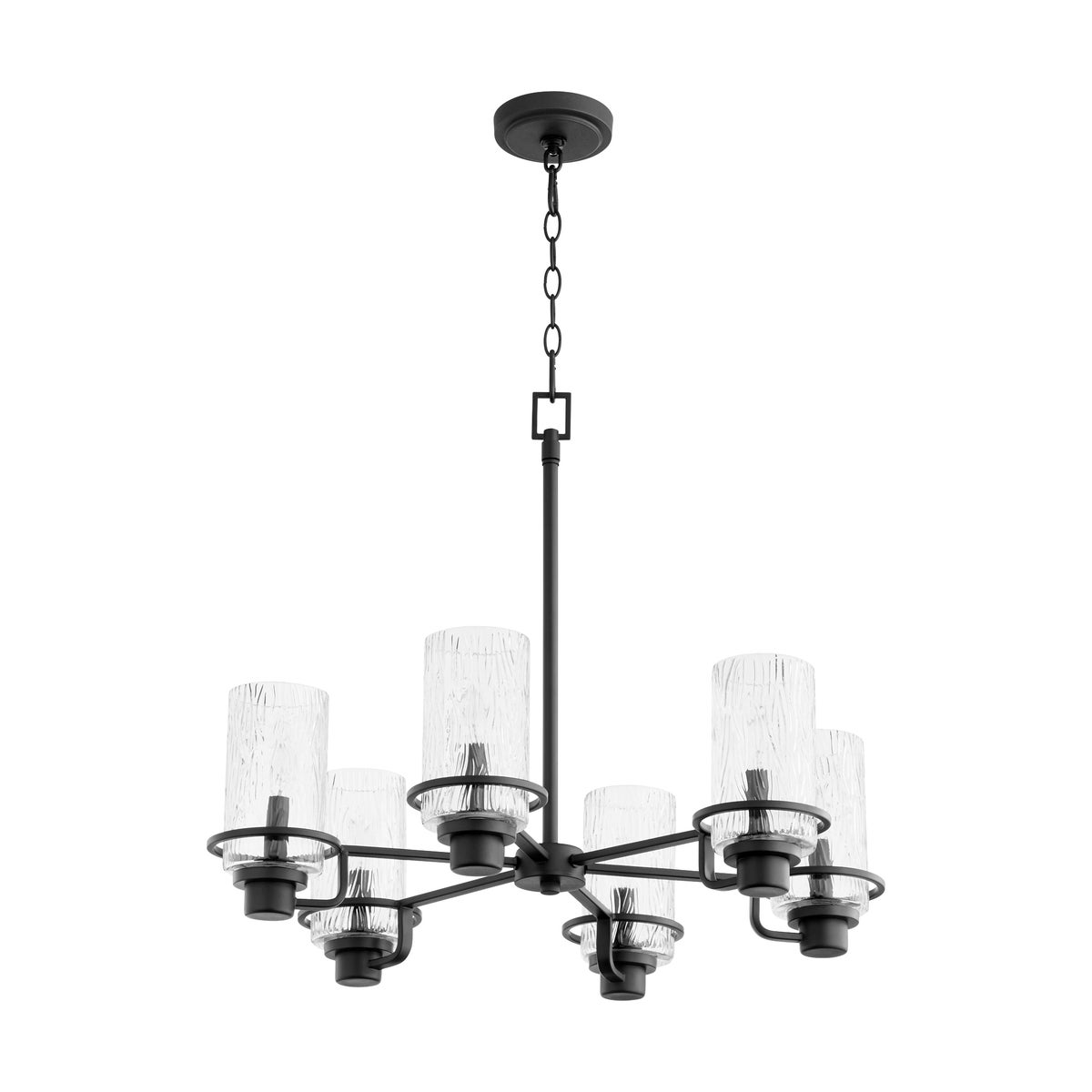 LAZO 6 Light chandelier- Black